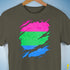 Polysexual Pride Flag Ripped Reveal Premium Unisex T-Shirt - Army