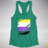 Nonbinary Pride Flag Ripped Reveal Racerback Tank - Kelly Green