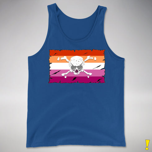 Lesbian Pride Pirate Flag Premium Tank Top - Royal Blue