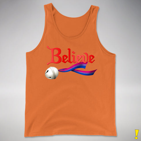 Believe Bisexual Pride Jingle Bell Premium Tank Top - Orange