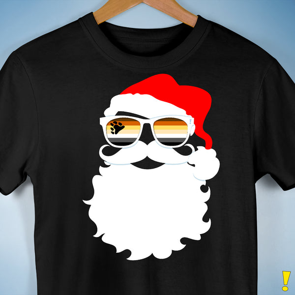 Santa’s Gay Bear Pride Flag Shades Premium Unisex T-Shirt - Black