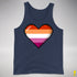 Lesbian Pride Pixel Heart Premium Tank Top - Navy