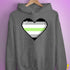 Agender Pride 8-Bit Pixel Heart Hoodie - Grey Heather
