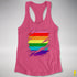 Original Gilbert Baker LGBTQ Gay Pride Flag Ripped Reveal Racerback - Hot Pink