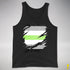 Agender Pride Flag Ripped Reveal Premium Tank Top - Black