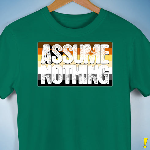 Assume Nothing Bear Pride Flag Premium Unisex T-Shirt - Kelly Green