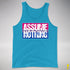 Assume Nothing Bisexual Pride Flag Premium Tank Top - Neon Blue