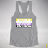 Assume Nothing Nonbinary Pride Flag Racerback Tank - Heather Grey