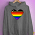 Philly LGBTQ Pride 8-Bit Pixel Heart Hoodie - Grey Heather