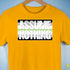 Assume Nothing Agender Pride Flag Premium Unisex T-Shirt - Gold