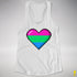 Polysexual Pride 8-Bit Pixel Heart Racerback Tank - White