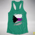 Demisexual Pride Flag Ripped Reveal Racerback Tank - Kelly Green