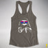 Pride Sloth Bisexual Flag Sunglasses Women's Racerback Tank - Dark Grey