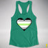 Agender Pride 8-Bit Pixel Heart Racerback Tank - Kelly Green