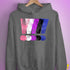 Genderfluid Pride Grunge Exclamation Points Hoodie - Grey Heather