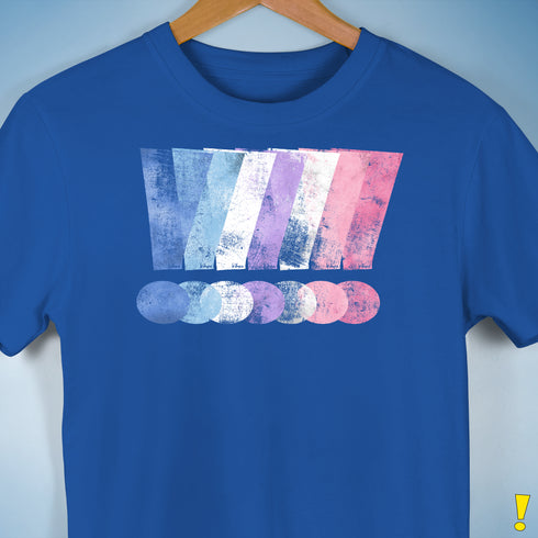 Bigender Pride Grunge Exclamation Points Premium Unisex T-Shirt - Royal Blue