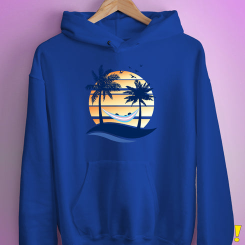 Transgender Pride Hammock Summer Beach Sunset Hoodie - Royal Blue