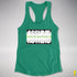 Assume Nothing Agender Pride Flag Racerback Tank - Kelly Green