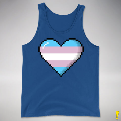 Transgender Pride Pixel Heart Premium Tank Top - Royal Blue