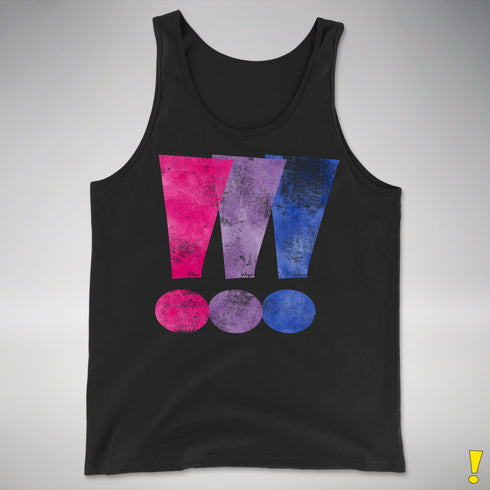 Bisexual Pride Exclamation Points Premium Tank Top - Black