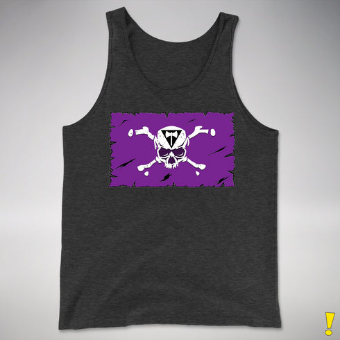 Lesbian Labrys Pride Pirate Flag Premium Tank Top - Charcoal Triblend