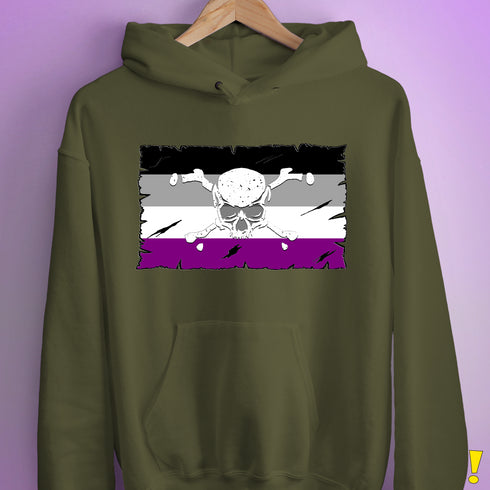 Asexual Pride Pirate Flag Hoodie - Army