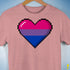 Bisexual Pride 8-Bit Pixel Heart Premium Unisex T-Shirt - Mauve Heather