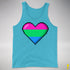 Polysexual Pride 8-Bit Pixel Heart Premium Tank Top - Aqua Triblend
