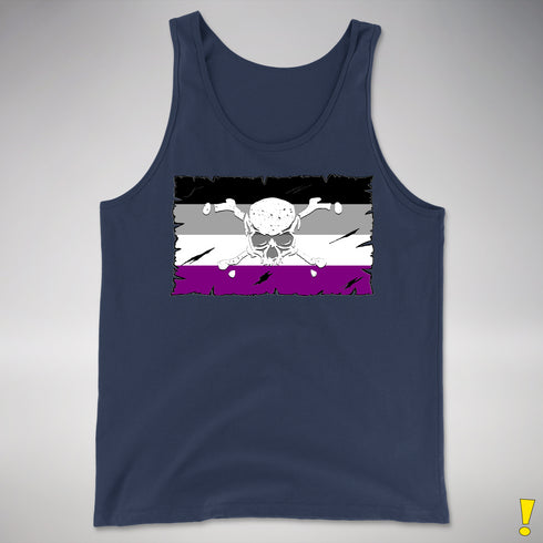 Asexual Pride Pirate Flag Premium Tank Top - Navy