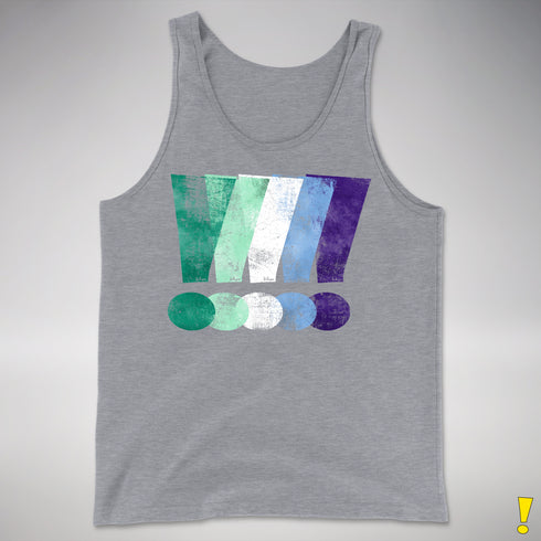 MLM Gay Pride Grunge Exclamation Points Premium Tank Top - Grey Heather