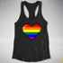 LGBTQ Pride8-Bit Pixel Heart Racerback Tank - Black