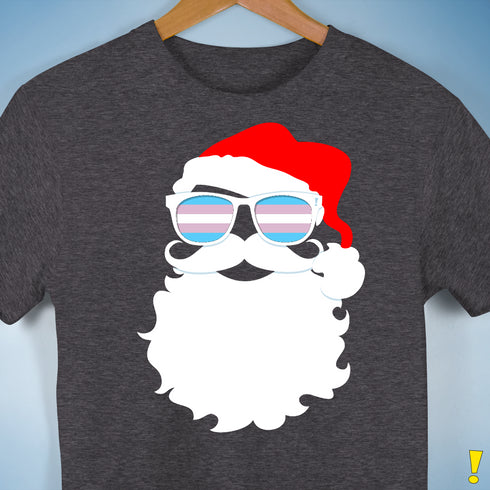 Santa’s Transgender Pride Flag Shades Premium Unisex T-Shirt - Dark Grey Heather