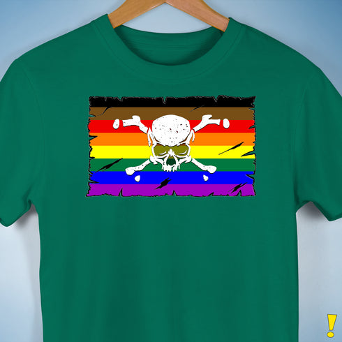 Philly LGBTQ Pride Pirate Flag Premium Unisex T-Shirt - Kelly Green