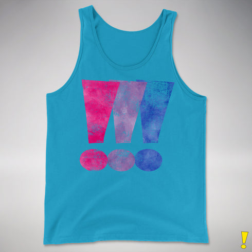 Bisexual Pride Exclamation Points Premium Tank Top - Neon Blue