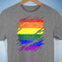 LGBTQ Pride Flag Ripped Reveal Premium Unisex T-Shirt - Grey Heather