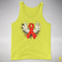 Winged Red Ribbon - World AIDS Day Premium Tank Top - Neon Yellow