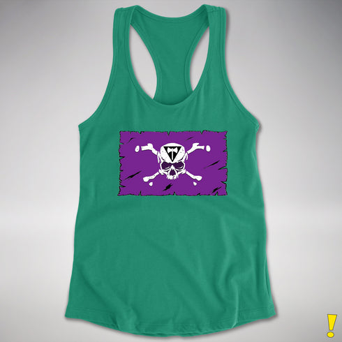 Lesbian Labrys Pride Pirate Flag Racerback Tank - Kelly Green