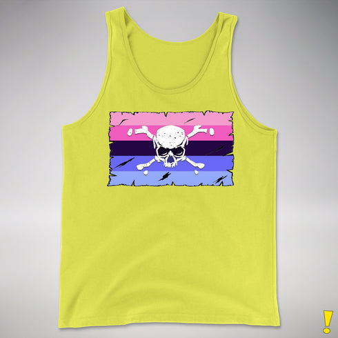 Omnisexual Pride Pirate Flag Premium Tank Top - Neon Yellow