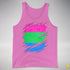 Polysexual Pride Flag Ripped Reveal Premium Tank Top - Neon Pink