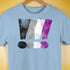 Asexual Pride Exclamation Points Premium Unisex T-Shirt - Baby Blue