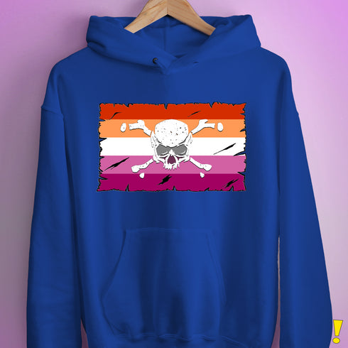 Lesbian Pride Pirate Flag Hoodie - Royal Blue