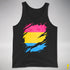 Pansexual Pride Flag Ripped Reveal Premium Tank Top - Black