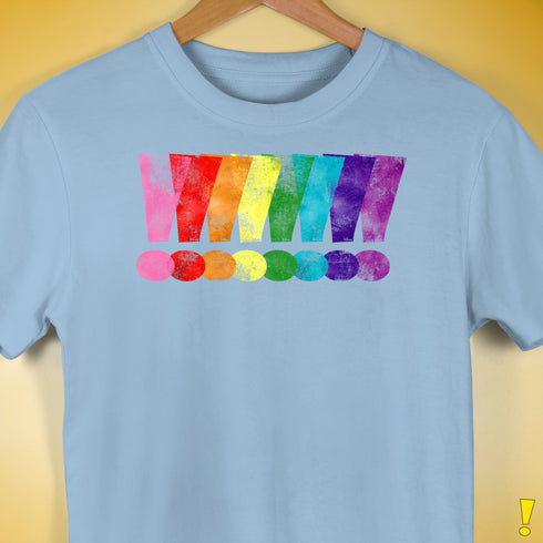 Distressed Gilbert Baker LGBTQ Pride Exclamation Points Premium - Baby Blue