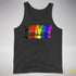 Distressed Philly LGBTQ Pride Whee! Exclamation Points Premium Tank - Charcoal Triblend