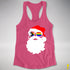 Santa’s LGBTQ Progress Pride Flag Shades Racerback Tank - Hot Pink