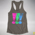 Polysexual Pride Exclamation Points Racerback Tank - Dark Grey