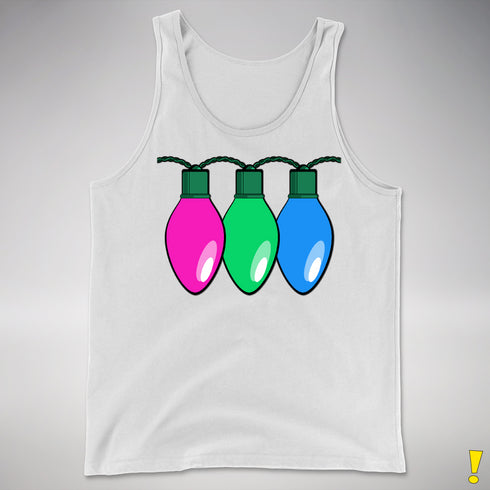 Polysexual Pride Christmas Lights Premium Tank Top - White