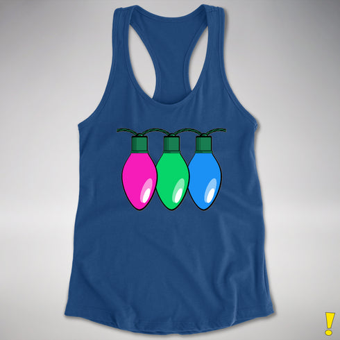 Polysexual Pride Christmas Lights Racerback Tank - Royal