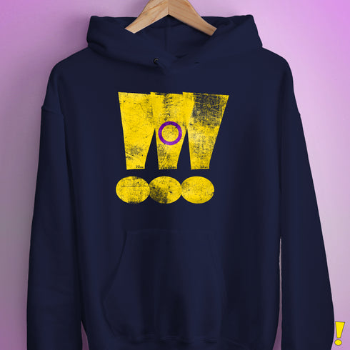 Intersex Pride Grunge Exclamation Points Hoodie - Navy