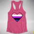 Genderfluid Pride 8-Bit Pixel Heart Racerback Tank - Hot Pink
